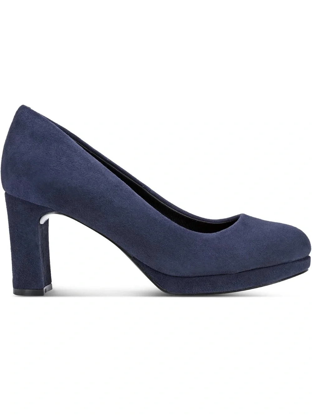 Rockport Dark Blue Suede Block Heel Pump